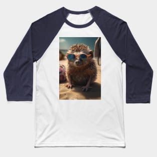 Cute Animals Unique Beach Hedgehog in Shades Humorous Artwork Funny Gift Idea Baseball T-Shirt